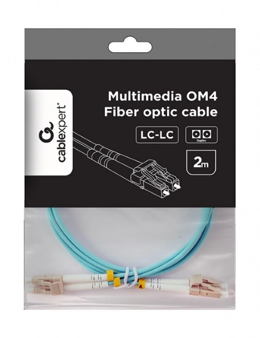 Duplex Multimode Optisk Kabel OM4 50/125, LC/LC, 2m