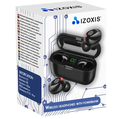 Bluetooth trådløse høretelefoner - sort + powerbank