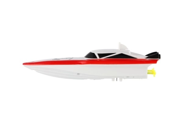 Motorbåd/skib til vand RC plast 19 cm på batterier + opladningspakke + USB 2,4 GHz i kasse 26x13x15cm