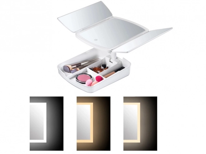 Oplyst kosmetikspejl til makeup