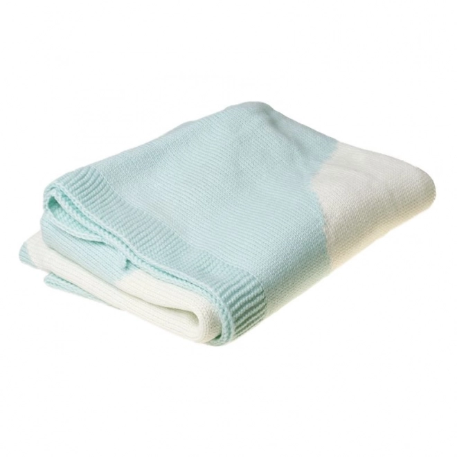 Strikket babytæppe - kanin, mint