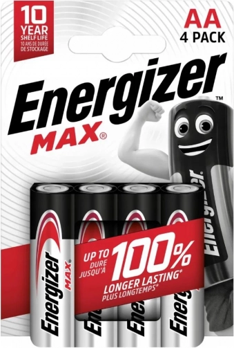 Alkaliske batterier LR6/AA Energizer MAX, pakke med 4 stk