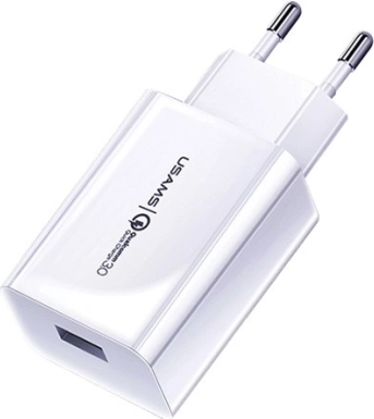 Vægoplader USAMS T22 1xUSB 18W QC 3.0 Hurtigopladning