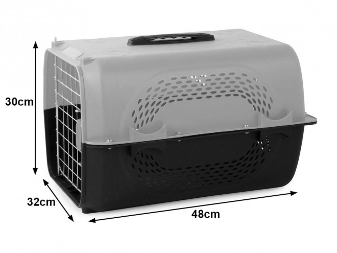 Transportkasse til hunde og katte grå 48x30x32 cm