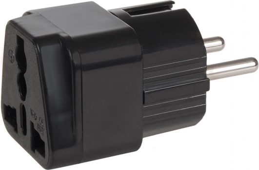 Adapter stik UK til EU-stik universal sort