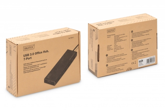 USB 3.0 hub med 7 porte, aluminium