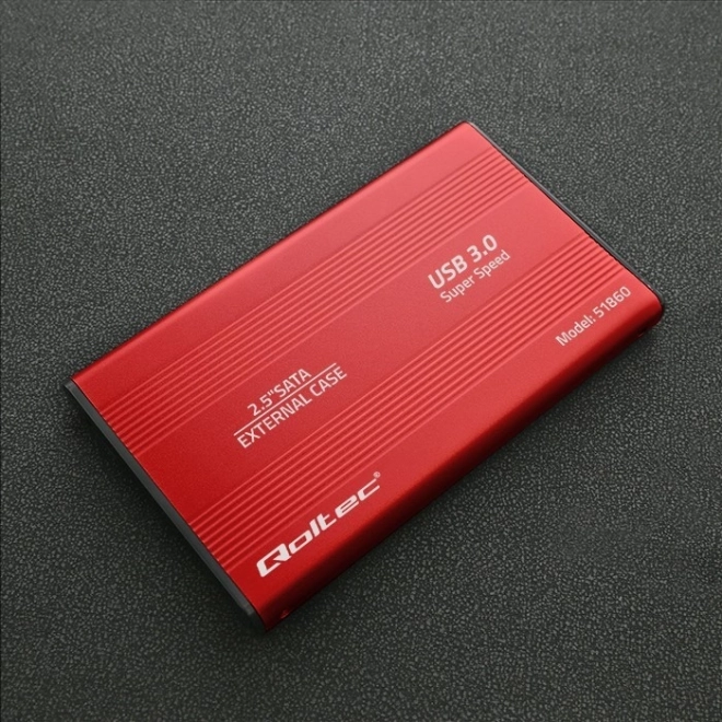 Ekstern case til 2,5" HDD/SSD SATA3, USB 3.0, rød