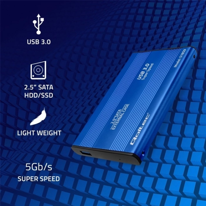 Eksternt etui til HDD/SSD 2.5" SATA3 USB 3.0 Blå