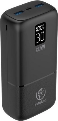 Powerbank P30 med LCD, 30.000 mAh, PD 22,5 W