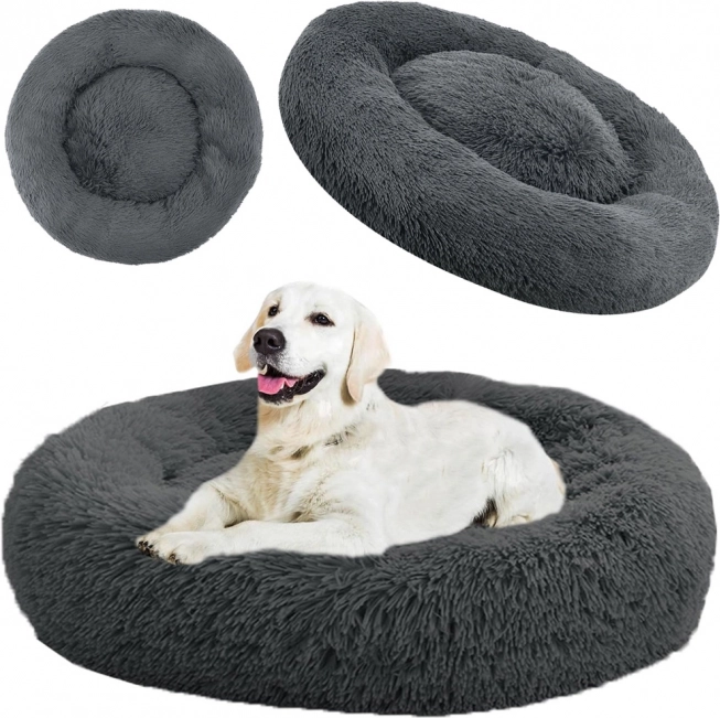 Plysset kattekurv blød pude til sofa 80 cm – tmavě šedý
