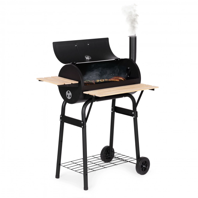 Stor havegrill med termometer og skorsten