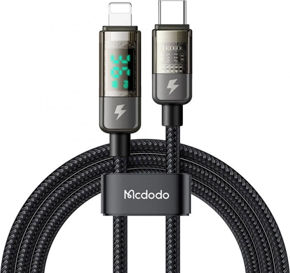 Mcdodo USB‑C til Lightning-kabel med automatisk afbrydelse, 36 W, 1,2 m, sort