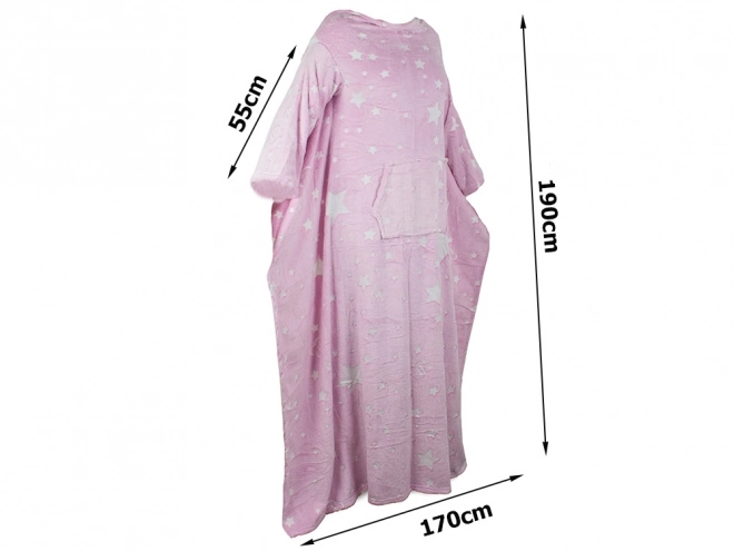 Fleecetæppe med ærmer varm sweatshirt neonfarve – pink
