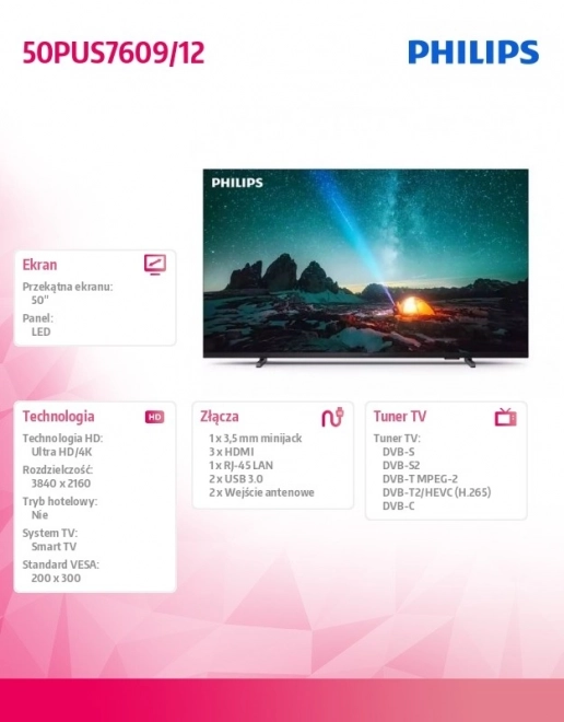 Philips LED 50-tommers TV