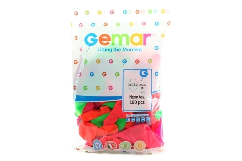 Neon balloner oppustelige 26 cm - 100 stykker