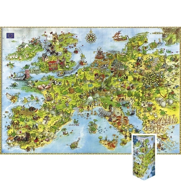 Drage Puslespil - Kort over Europa, 4000 brikker