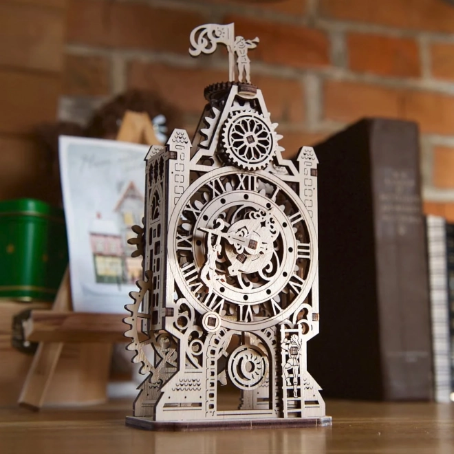 Ugears 3D træ mekanisk puslespil Ur-tårn