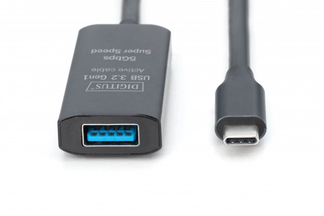 Aktiv USB-C - USB-A forlængerledning 10m, USB 3.2 Gen1 5Gbps