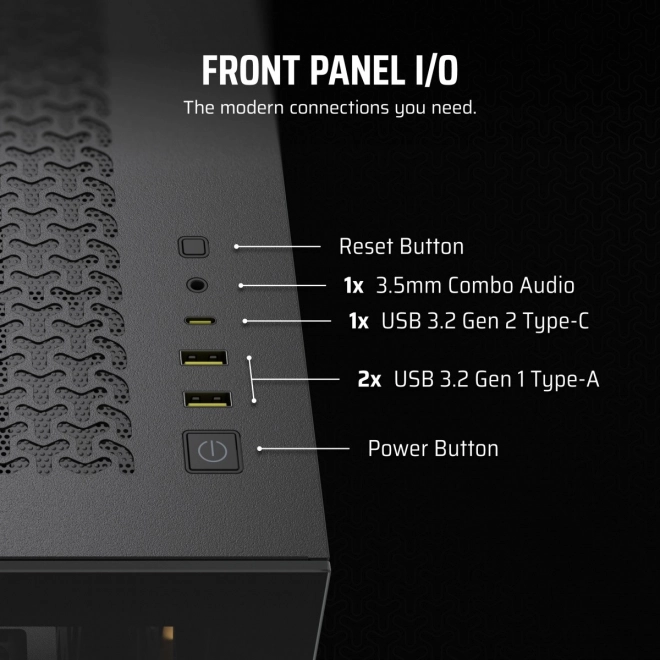 PC kabinet Mid-Tower 3500X ICUE LINK RGB TG sort