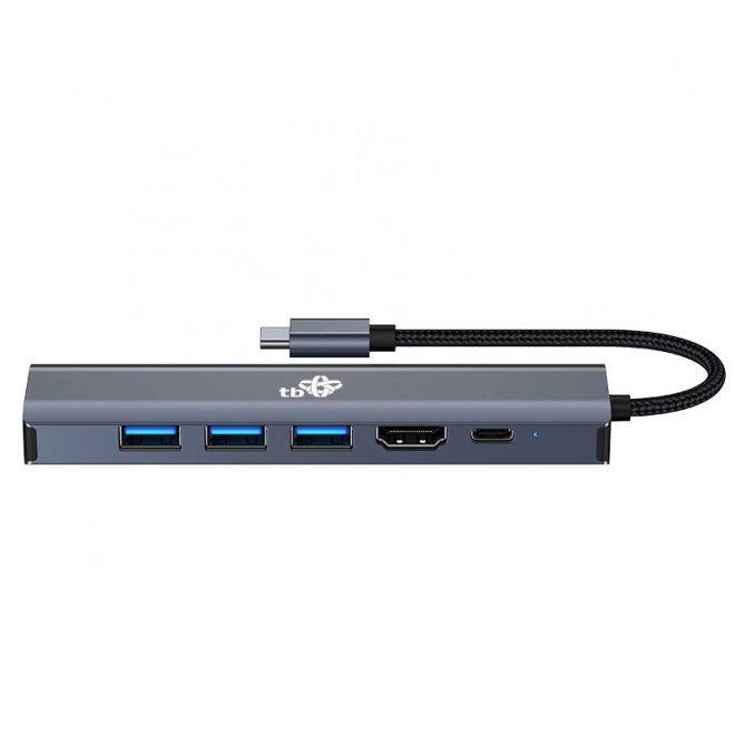 HUB USB-C adapter 6i1 - HDMI, 3x USB, PD, RJ-45