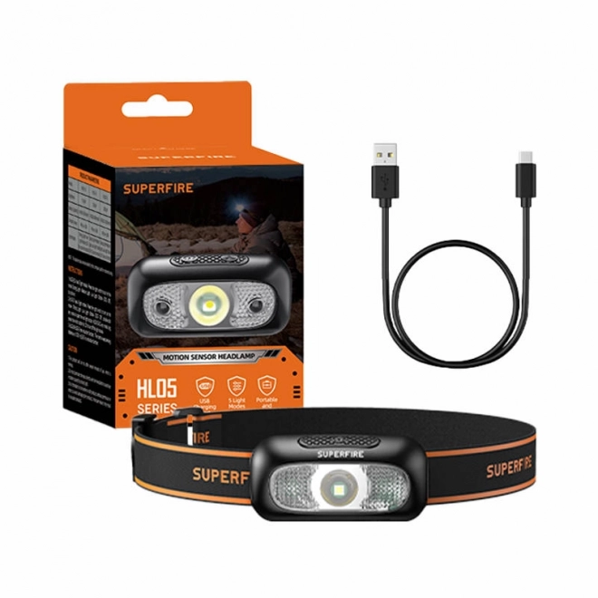 Pandelygte Superfire HL05-D, 110 lm, USB