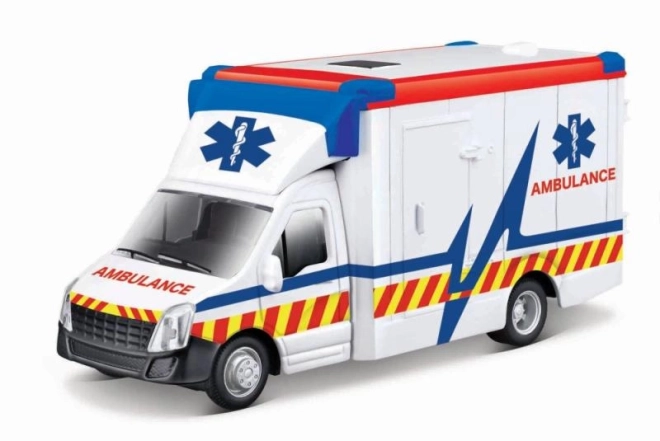 Ambulance med båre Bburago 1:43