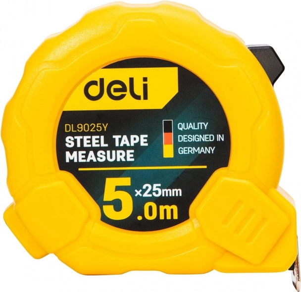 Deli målebånd 5 m/25 mm gul
