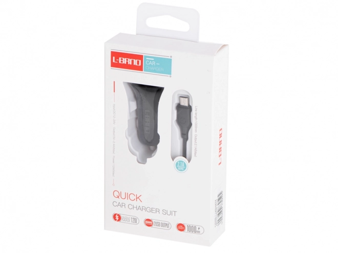 Biloplader L-BRNO Dual USB + mikro