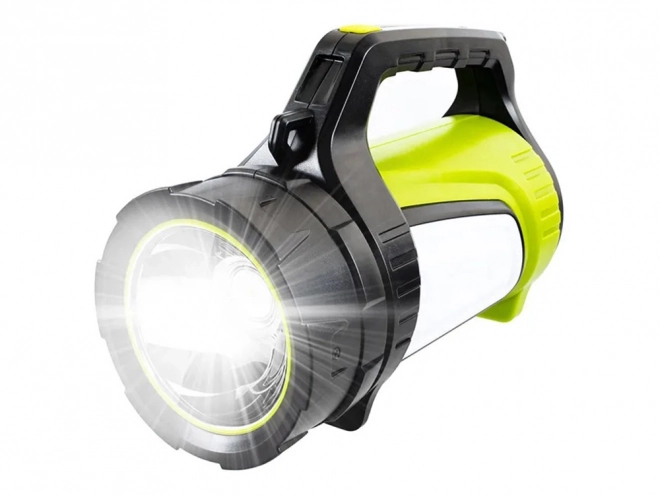 Genopladelig LED-lommelygte med powerbank til camping