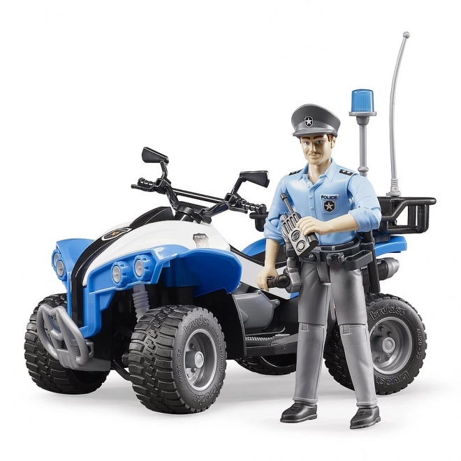 Bruder Bworld politiblå ATV med figur