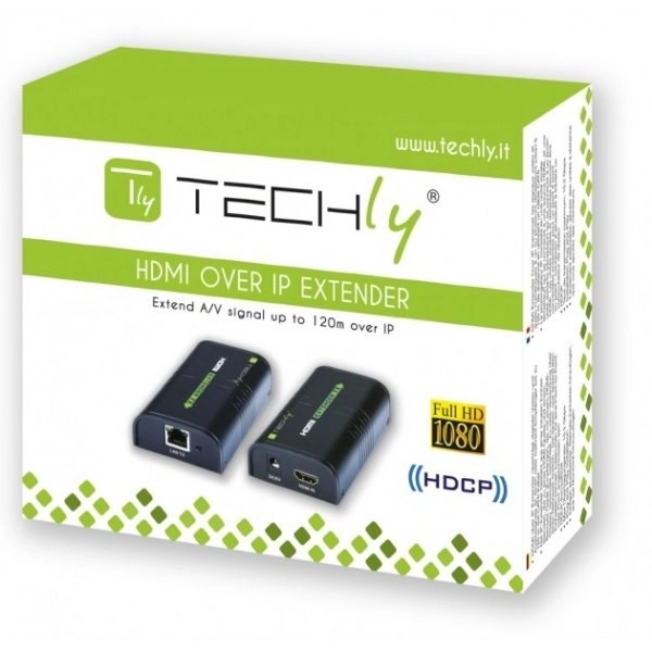 HDMI Extender/splitter via Ethernet op til 120m, sort