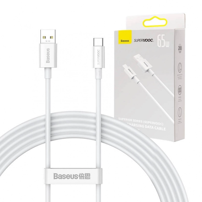 Baseus Superior Series USB-C Kabel 65W, 2m hvid