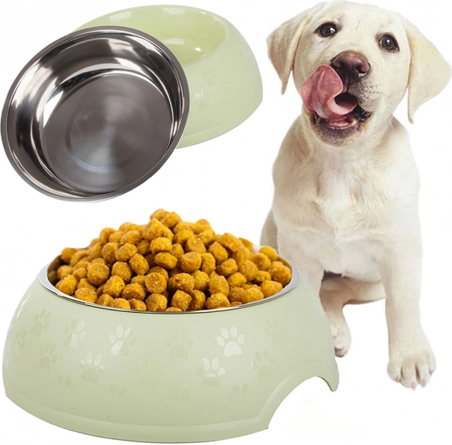 Stor metalmadskål til hunde og katte 1200 ml
