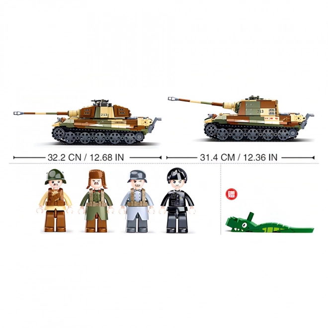 Sluban Kampen om Budapest M38-B0980 Tysk tung tank Tiger II 2 i én