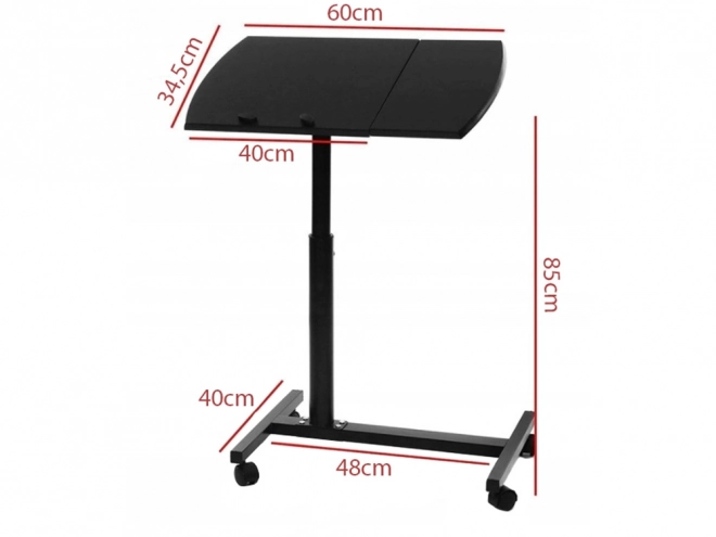 Justerbart laptopbord med hjul