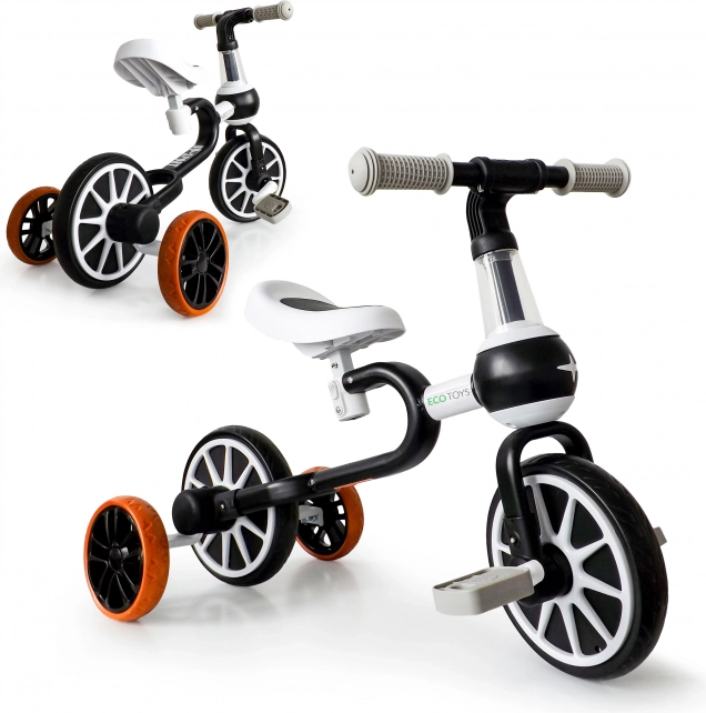 Løbecykel og cykel 4-i-1 sort ECOTOYS