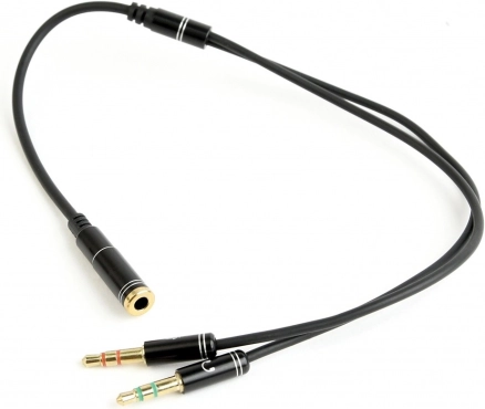 Audioadapter 4-polet til 2× 3,5 mm minijack, 0,2 m