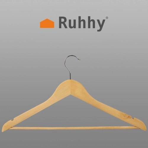 Tøjbøjler 10 stk. - træ Ruhhy 24492