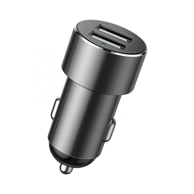Cigarettænderstik med splitter 2xUSB 3,1A 100W - sort