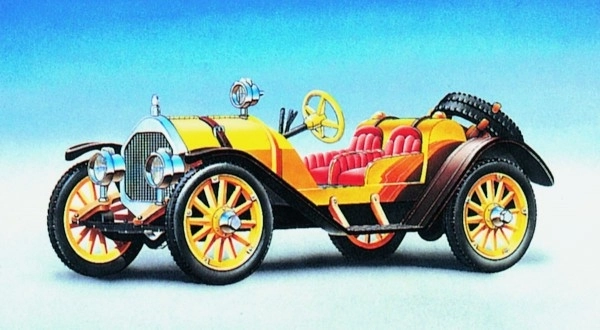 Model Mercer Raceabout 1912 12,5x5,5cm i kassen 25x14,5x4,5cm