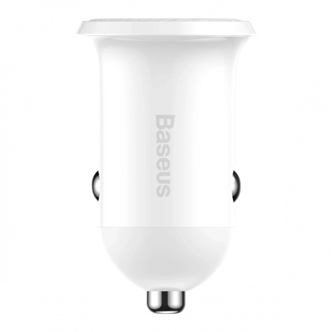 Biloplader 2x USB Baseus, 4,8A, hvid