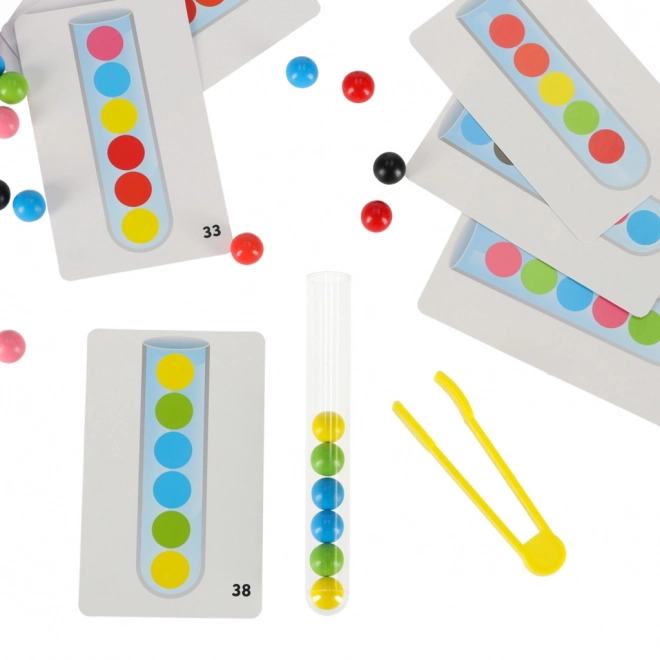Uddannelsespuslespil - farverige montessori kugler