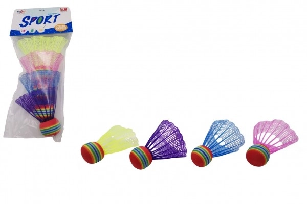 Farverige badmintonbolde