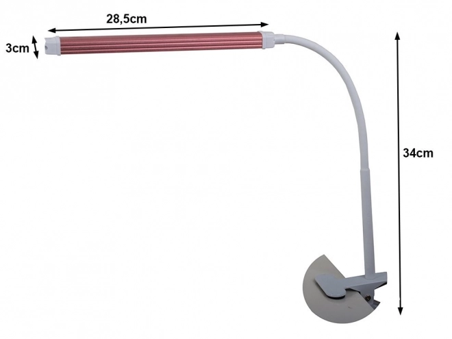 Bordlampe med USB-klips til kosmetik