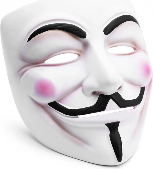 Ikonisk Guy Fawkes-look
