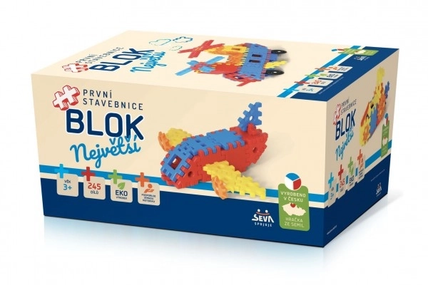 Byggesæt BLOK Største plast 245 stk i kasse 27x38x18cm