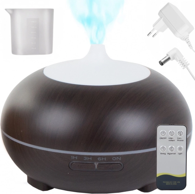 Aroma-diffuser med ioniseringsfunktion og RGB-belysning