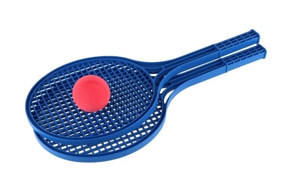 Blød tennis plast farverig+bold 53cm i net