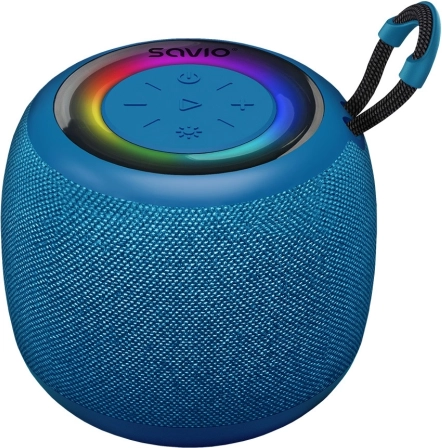 trådløs Bluetooth-højttaler Savio med RGB-belysning, 5 W, IPX4, blå