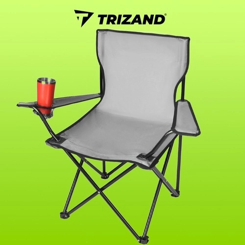 Fiskeri / camping foldestol / lænestol - grå